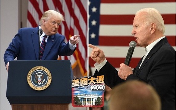 特朗普（左）及拜登同在佛州坦帕市舉行造勢大會。（圖源：互聯網）