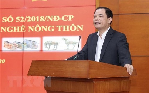 農業與農村發展部部長阮春強在會上發表講話。（圖源：越通社）