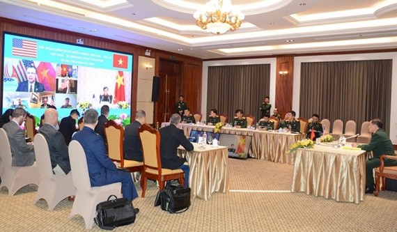 越-美國防政策對話會議現場。（圖源：人民報）