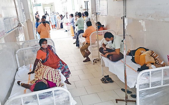 感染神秘疾病的患者在埃盧魯市醫院治療。（圖源：互聯網）