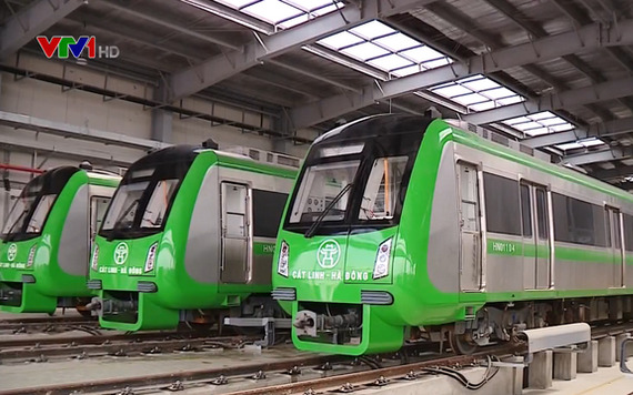 吉靈-河東都市鐵路線將於本月12日至31日期間試運。（圖源：VTV視頻截圖）