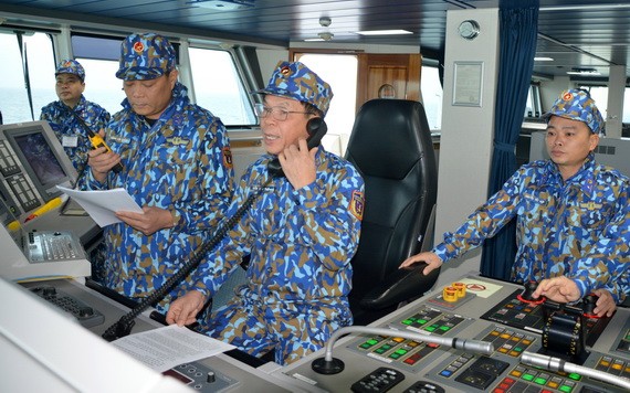 執行巡邏勤務中的越南海警。（圖源：越通社） 