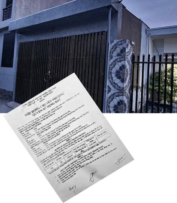 阮氏信的房地產（大圖）已轉讓給他人和偽造轉讓合同。