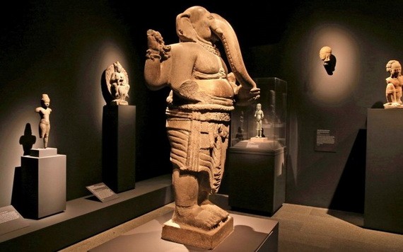 圖為峴港市占婆族雕刻博物館展示的象頭神像(Ganesha)。（圖源：B.T）
