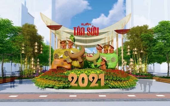 圖為阮惠春花街設計圖一隅。（圖源：友功）