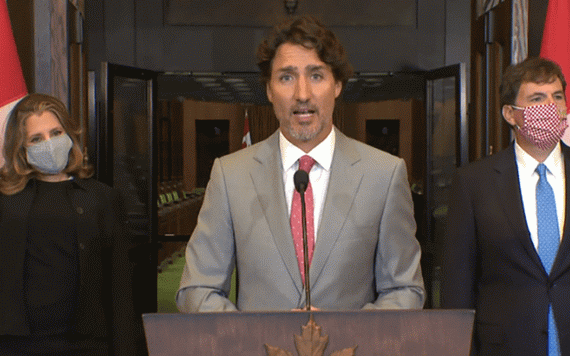 加拿大總理賈斯廷‧特魯多（中）。（圖源：Getty Images）