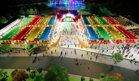 第十一郡步行街與蓮潭購物與娛樂廣場配景圖。