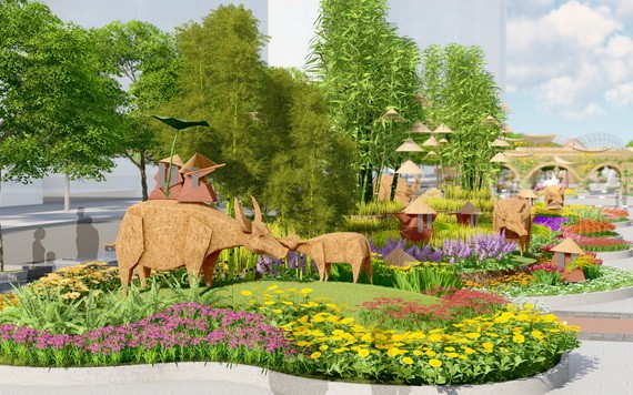 阮惠春花街透視圖一瞥。（圖源：Saigontourist）