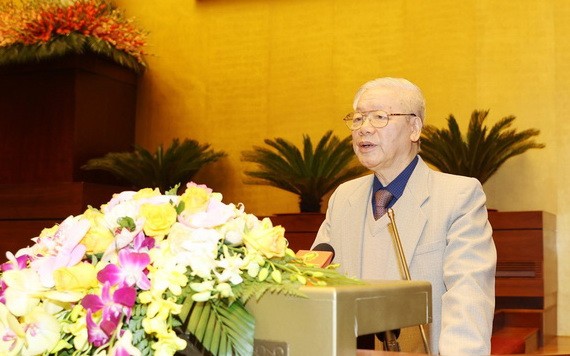 總書記、國家主席阮富仲會上致詞。（圖源：VTV）