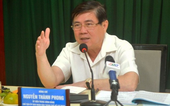 市人委會主席阮成鋒會上發表指導意見。（圖源：高昇）