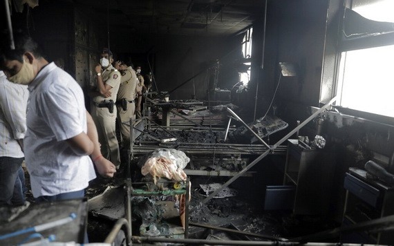 發生火災的醫院。（圖源：互聯網）