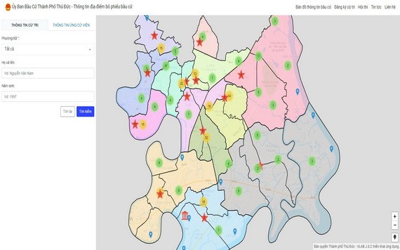 圖為守德市選舉電子網站界面截圖。