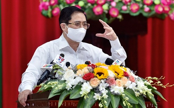 政府總理范明政在會上發表講話。（圖源：日北）