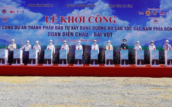 演州-躍灘高速項目動工儀式。（圖源：VNN）