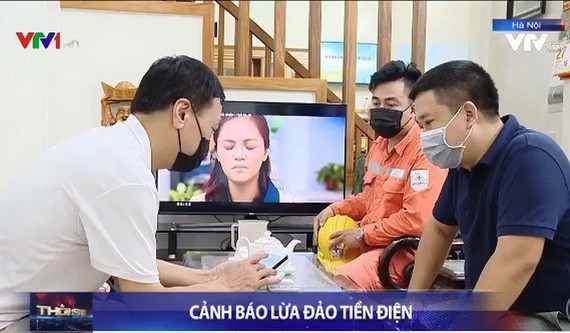 慎防冒充電力人員致電行騙。（圖源：VTV視頻截圖）