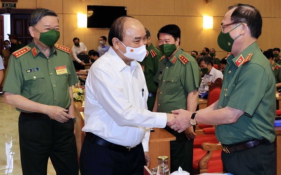 國家主席阮春福會見公安部領導。（圖源：越通社）