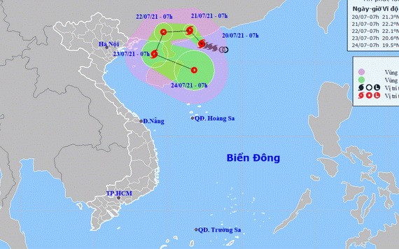 ３號颱風的移動方向。（圖源：國家水文氣象預報中心）
