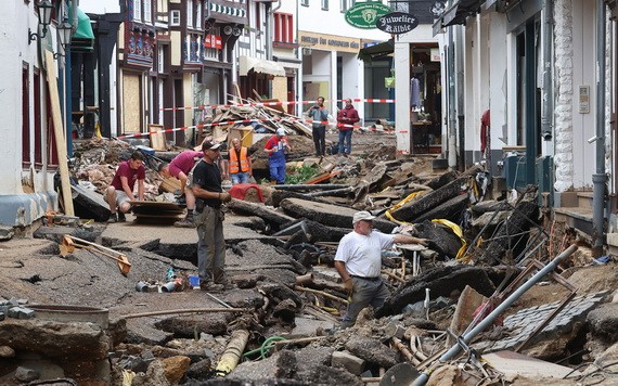 德國西部洪災，導致近200人死亡。此次洪災可能將衝擊9月舉行的大選。（圖源：路透社）