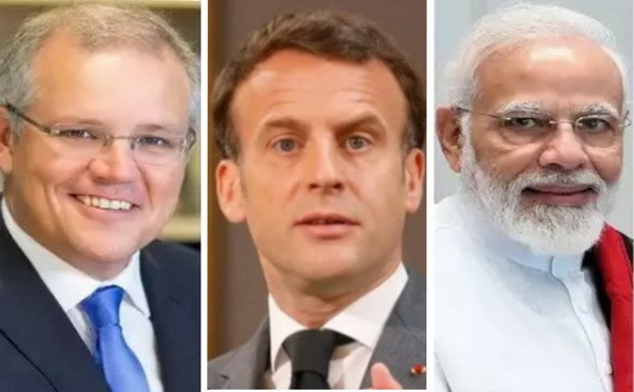 澳法印三國領導人。（圖源：互聯網）