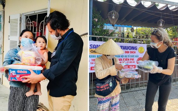 萬迪夫婦在新冠肺炎疫情中給貧困者贈送禮物。