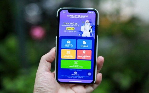 “Y tế HCM”應用程式的界面。（圖源: VNE）