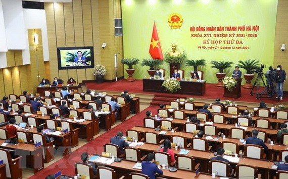 2021-2026年任期第十六屆河內市人民議會昨(7)日舉行第三次會議。（圖：越通社）