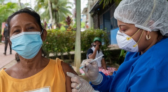 哥倫比亞的土著社區正在接種新冠疫苗。（圖：聯合國）