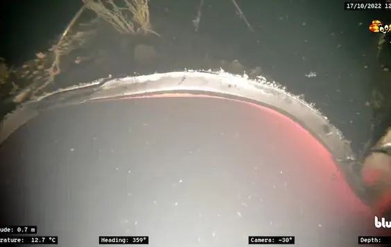 “北溪-1”管道爆炸處、爆炸後的殘骸以及所在的海底深溝。（圖：瑞典快報）