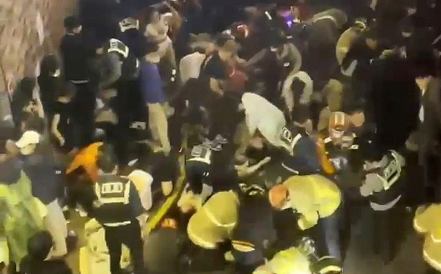 韓國首爾的梨泰院10月29日發生踩踏事故現場。