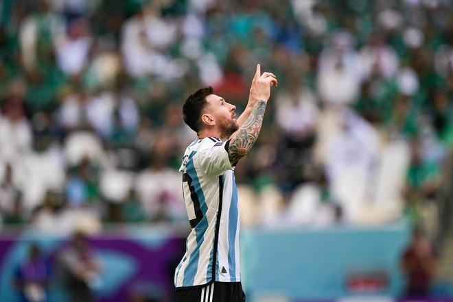 梅西慶祝進球。（圖：互聯網）