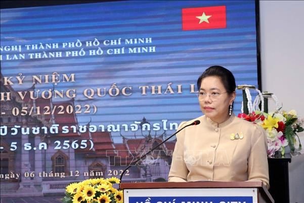 泰國駐本市總領事维拉卡‧莫希塔邦在聚會上發表講話。（圖：越通社）