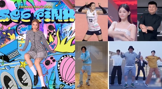 其他国家的艺人和观众跟着越南歌曲跳舞。