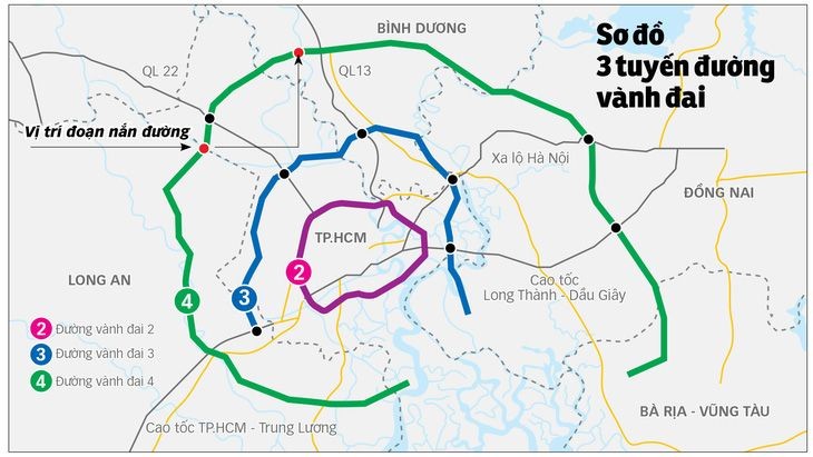 对于环市四路：向南调整途经本市的17公里中的14.7公里路段（在地图上的2个注释点），以避开现有的道路（即调整以更靠近环市三路）: 其中避开途经古芝县蒲沥街的4.7公里、途经阮氏兰街的2.1公里、途经中约街和高氏宝街的3.7公里。此方案有助本市节约4万亿元，避免迁移669个民户。