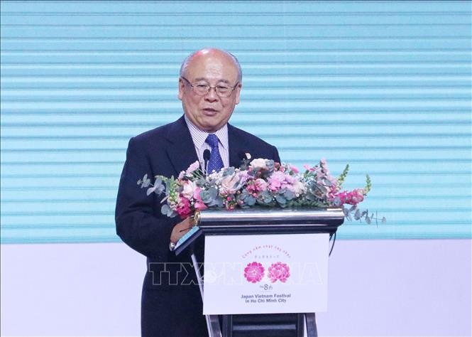 日越联盟特别顾问武部勤在会上致词。（图：越通社）