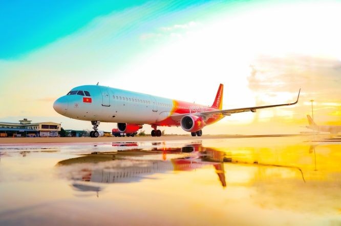 越捷航空使用现代客机为乘客服务。