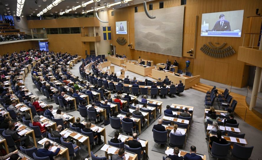 瑞典议会22日投票批准政府关于瑞典加入北约的提案。（图：EPA）