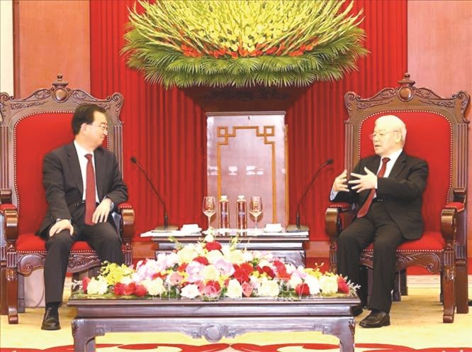 阮富仲总书记接见中国云南省省委书记王宁