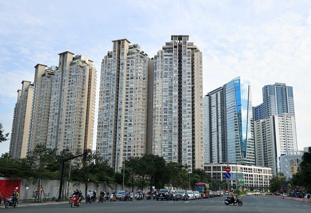 本市平盛郡阮友景街的公寓区一瞥。