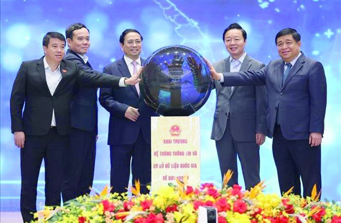 国家数据库资讯系统开放仪式。（图：越通社）