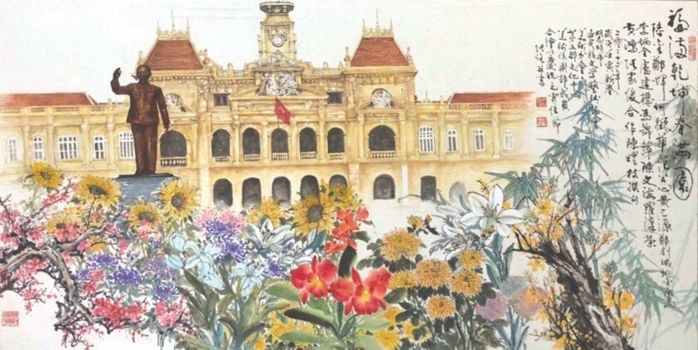 福满乾坤春满园， 15位画家合绘。