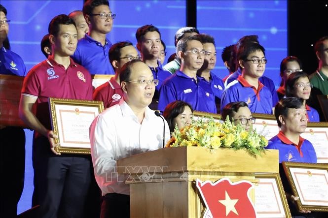 市委副书记阮胡海在盛会上致辞。（图：越通社）