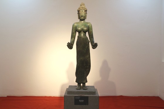 多罗菩萨像在岘港市占婆族雕刻博物馆展示。（图：阮强）