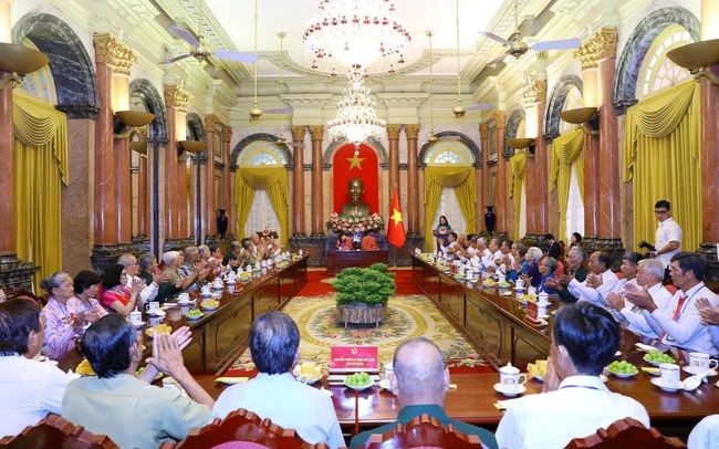 会晤现场一隅。（图：越通社）。