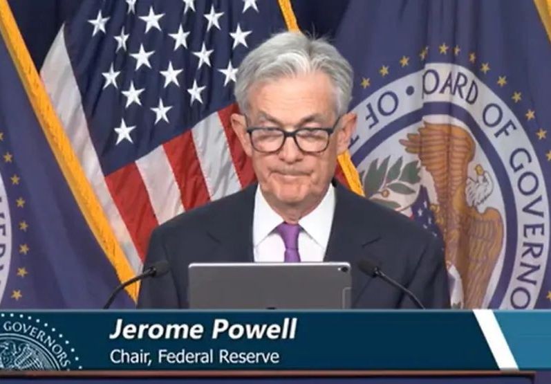 美联储主席鲍威尔。（图：视频截图）