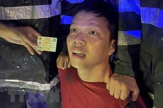 被抓获的绑架歹徒阮青山。（图：越通社）