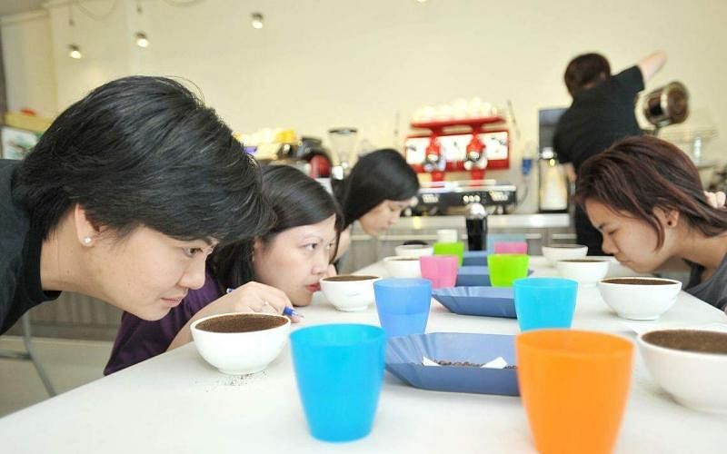 研究指出，气味的确会影响人们对颜色的感知。例如，当受试者闻到咖啡气味时，他们眼中的“灰色”将更偏向于红棕色；而在没有特殊气味的情况下，他们辨识出了真正的中性灰色。（图：海峡时报）