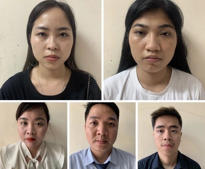 被抓获的5名犯罪嫌疑人。（图：警方提供）