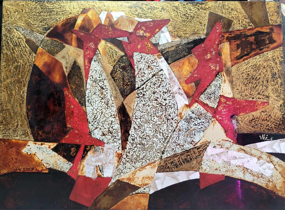 华人画家参加漆画展