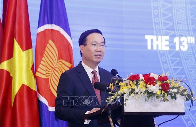 国家主席武文赏致开幕辞。（图：越通社）