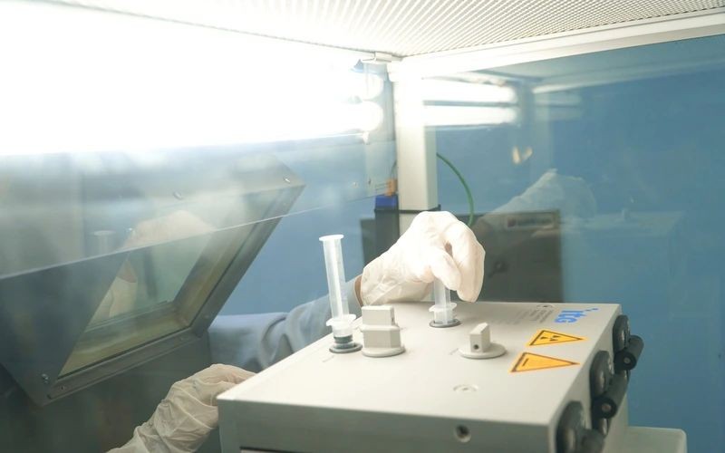 本市大水镬医院成功配制两种新型放射性药物。（图：VTV）